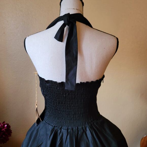 NWT Pin-up Cocktail Elegant Black Halter Midi Dress Size Small Maggie Tang - Picture 7 of 10